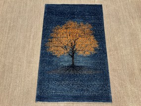 Loribaft Tappeto 120 x 80 Blu (Iran) Annodato A Mano