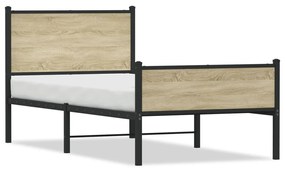 Giroletto Senza Materaso İn Metallo Rovere Sonoma 90x200 Cm /