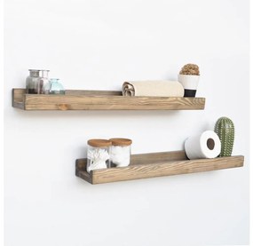 SET 2x Mensola da parete 8x60 cm abete