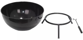 Braciere portatile per legna 57x30 cm nero