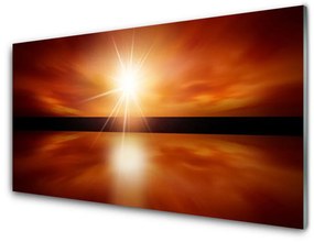 Quadro vetro Sole Cielo Acqua Paesaggio 100x50 cm