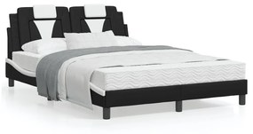 Giroletto Con Testiera Nero E Bianco 140x200 Cm İn Similpelle /