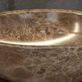 Kamalu - lavabo bango in marmo grigio- marrone 40cm  litos-eg40