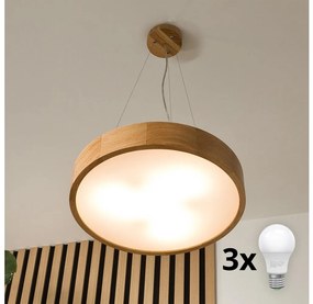Brilagi - Lampadario LED Carvalho 3xE27/60W/230V, quercia Ø 47,5 cm
