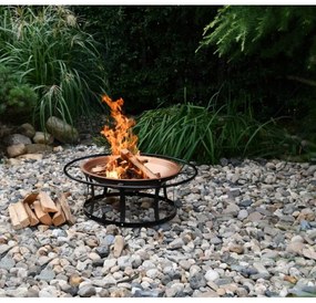 Griglia portatile a legna nero/rame