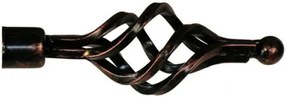 Bastone per Tenda Estensibile Zagabria – Ferro Battuto 120–210 cm, Nero/Rame