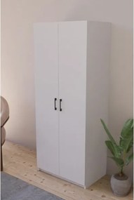 Armadio Guardaroba 74x45x182 Con Barra Appendiabiti Brando Bianco