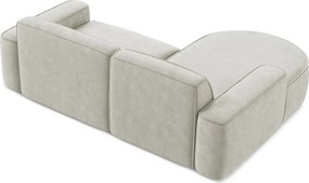 Divano angolare color crema (con penisola a sinistra/con chaise lounge) con rivestimento in ciniglia Omao – Makamii