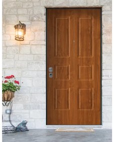 Porta blindata YALE Genova L 90 x H 210 cm noce apertura destra