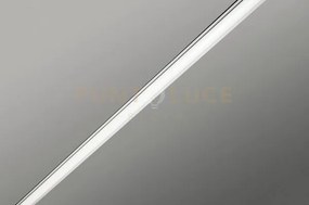 Ipso profilo gesso e alluminio bianco con copertura opalina l.200cm