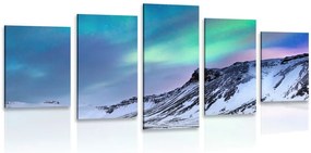 Quadri 5 pezzi – Aurora boreale norvegese