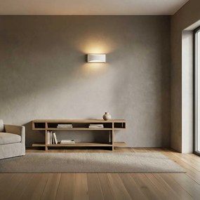 Applique da Parete 2xG9 Curva Bidirezionale 30x14cm in Gesso