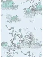 Sian Zeng Carta da parati Woodlands - Blue/ Green