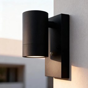 Applique GU10 con Sensore Crepuscolare E27 IP65 per esterno - Nera