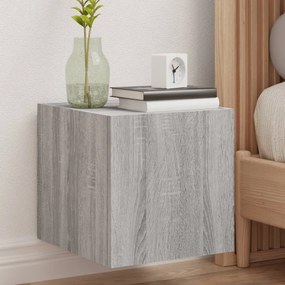 Mobile Tv A Parete Con Luci Led Grigio Sonoma 30,5x35x30 Cm /