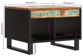 Tavolino da Salotto 55x50x40 cm in Legno Massello di Recupero