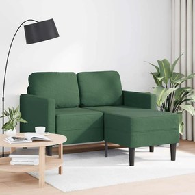 Divano 2 Posti Con Chaise Longue A L Verde Giungla 125 Cm Lino /