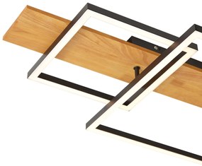 Plafoniera di design nera quadrata con LED dimmerabile a 3 livelli 3 luci - Nimue