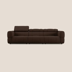 Giotto Divano modulare a 3 sedute con opzione relax elettrico in microfibra effetto velluto impermeabile T09