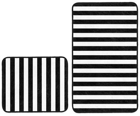 Tappetini da bagno bianco-nero in set da 2 100x60 cm - Minimalist Home World