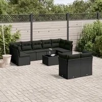 Set Divani da Giardino 10pz con Cuscini in Polyrattan Nerocod mxl 113545