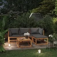 Set Salotto da Giardino 5 pz con Cuscini Legno Massello Acacia 3098667