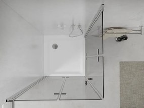 Mexen Lima Duo cabina doccia pieghevole 90 x 90 cm, trasparente, cromo + piatto Flat - 856-090-090-01-02-4010