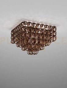 Giogali lampadadario a soffitto 65q cristallo quadrato rame e bronz...