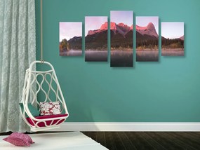 Quadri 5 pezzi – Tramonto sulle Dolomiti
