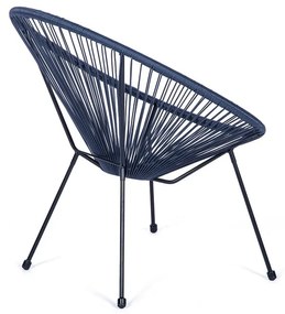 Sedia da giardino in rattan artificiale blu Avocado - Bonami Selection