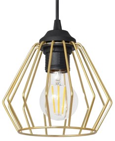 Lampadario a sospensione con filo AGAT 3xE27/15W/230V oro/nero