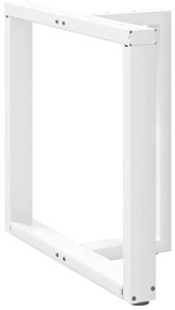 Gambe Tavolo Pranzo Forma T 2pz Bianco 80x35x(72-73) Cm Acciaio /