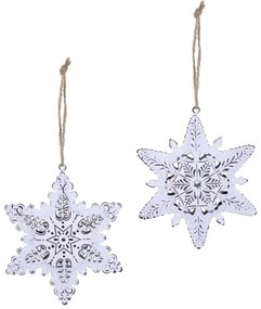 Set di 2 decorazioni da appendere per l'albero di Natale Misto Snowflakes - Ego Dekor