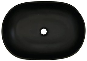 Lavabo da Appoggio Nero Ovale 59x40x14 cm Ceramica
