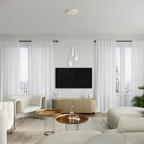 Lampada da tavolo color crema con paralume in vetro (altezza totale 19 cm) Orbital – Sollux