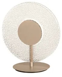 Lumetto a LED CANDY 30x33 cm in metallo Oro e vetro graniglia Trasparente