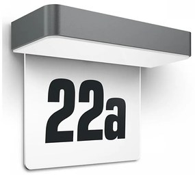 Steinel 065935 - Numero civico solare LED 0,07W 2000mAh IP44 antracite