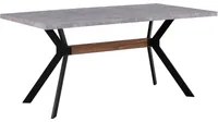 Tavolo da pranzo effetto cemento 160 x 90 cm gambe in metallo Nero cucina industriale