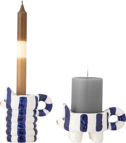 Set di 2 portacandele in gres Caty - Bloomingville