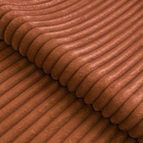 Divano angolare color terracotta (con penisola a sinistra/a L) con rivestimento in velluto a coste Marbeya – Ropez