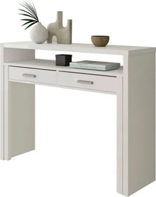 Scrivania Consolle Estraibile Salvaspazio 98x36x87 Cm Bianco Opaco