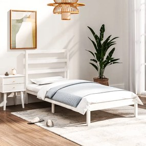 Giroletto bianco in legno massello 90x190 cm single