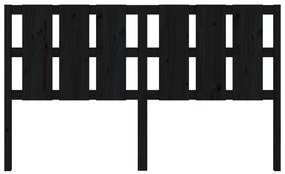 Testiera letto nera 165,5x4x100 cm in legno massello di pino