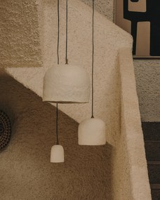 Kave Home - Lampada da soffitto Sineu in cartapesta bianca Ã˜ 34,5 cm