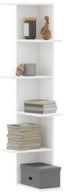 Scaffale Angolare Muro Bianco 36,5x36,5x140cm Legno Multistrato /