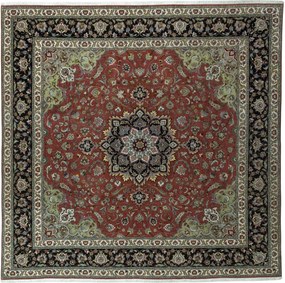 Tabriz Tappeto 290x300 Rosso (Iran) Annodato A Mano
