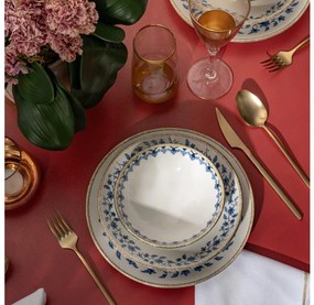 Set da tavola 18 pezzi bianco/blu/porcellana