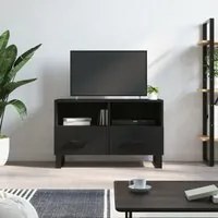 Mobile Porta TV Nero 80x36x50 cm in Legno Multistrato 828997