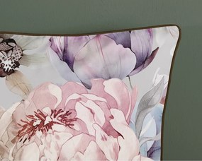 Set copripiumino e federa grigio/marrone in raso di cotone per letto singolo ed esteso 140x220 cm Colinda – Descanso