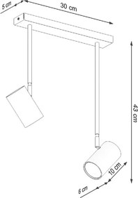 Faretto nero 10x30 cm Jones – Sollux
